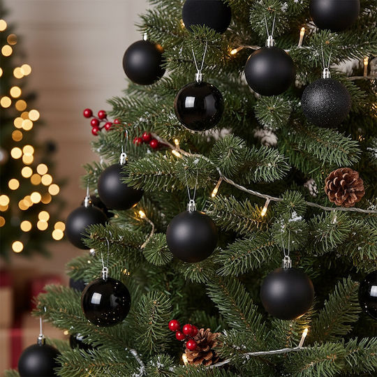 Set 16 Schwarze Kugel Ornament