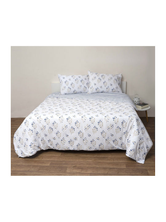 Viopros Veroniki Double Bed Sheets Set With Rubber Hugger 160x200+25cm Veroniki (4 Pieces)