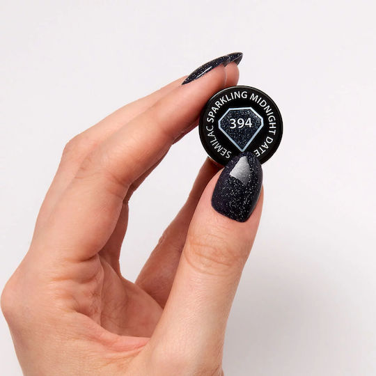Semilac Semilac Gel Nagellack 394 Sparkling Midnight Date mit Glitzer 7ml