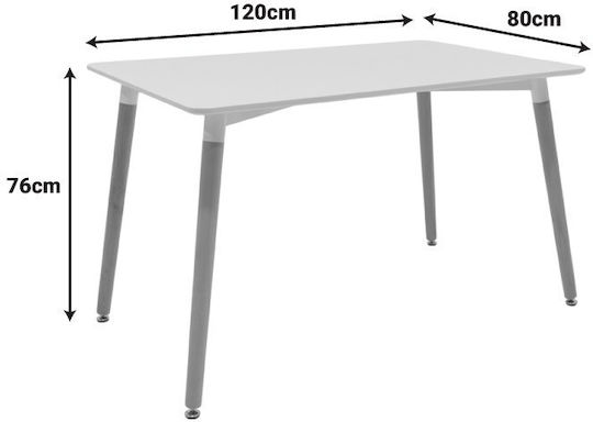 Τραπέζι Κουζίνας Parker με 4 Καρέκλες 120x80εκ.