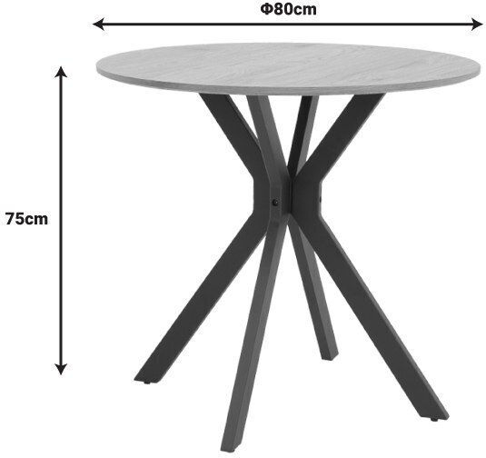 Pakketo Esszimmermöbel-Set Parker Mit 4 Stücken 80x80cm