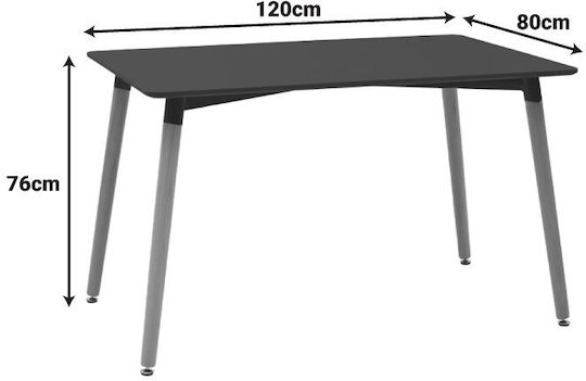 Julita Esszimmermöbel-Set mit 4 Stücken 120x80cm