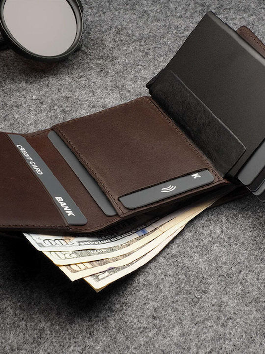 Мъжки кожен портфейл с RFID Кафяв