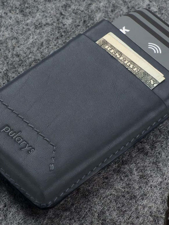 Мъжки кожен портфейл с RFID Син