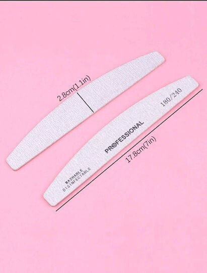 Professionelle Nagelfeile Waschbare Desinfizierbare 180/240 Papier Halbmond Geradene & Waschbare & Sterilisierte Graue 1 Stück