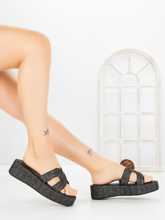 Platforme Dama Tip Slip On Negre