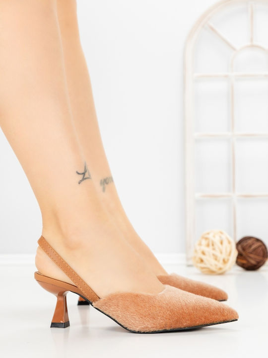 Pantofi cu toc cu Toc Mediu Kaki