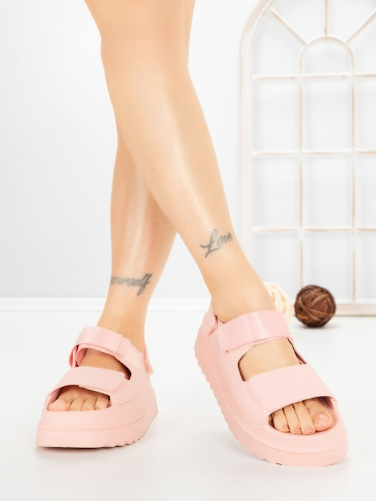 Sandale Casual Damă Flatforme Roz