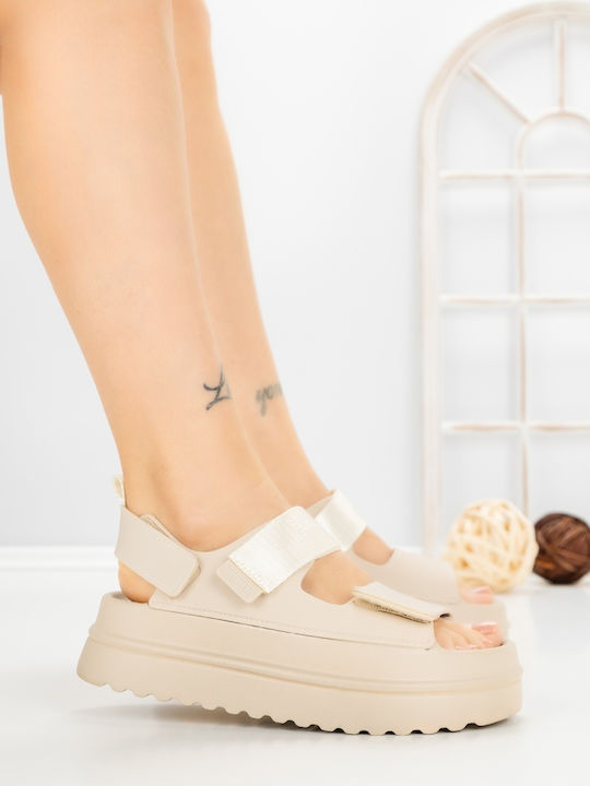 Γυναικεία Σανδάλια Flatforms Μπεζ