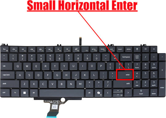 Laptop Keyboard Dell Pro 16 Plus Pb16250 Pb16255 P135f Pc16250 Pc16255 025m84 25m84 0yjcj4 06jfcm 09np4c 0kyj9h Nsk-databc US Backlit No Frame Grey Code.41572usblnofr