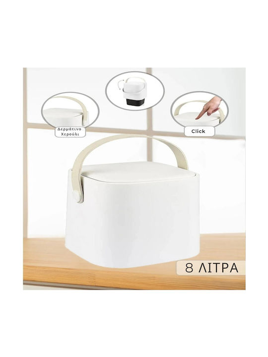 Femmit Waste Bin Handle Inner Bucket 8 L Kitchen & Bathroom White