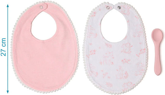 Kiokids Waterproof Silicone Baby Bib Pink for 4 m+ 2 pcs