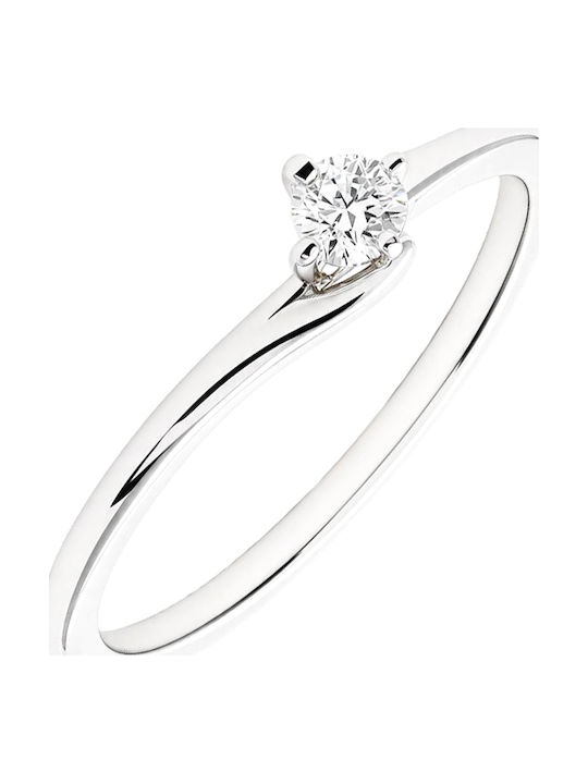 Xrisokosmima Einzelner Stein aus Weißgold 18K mit Diamant