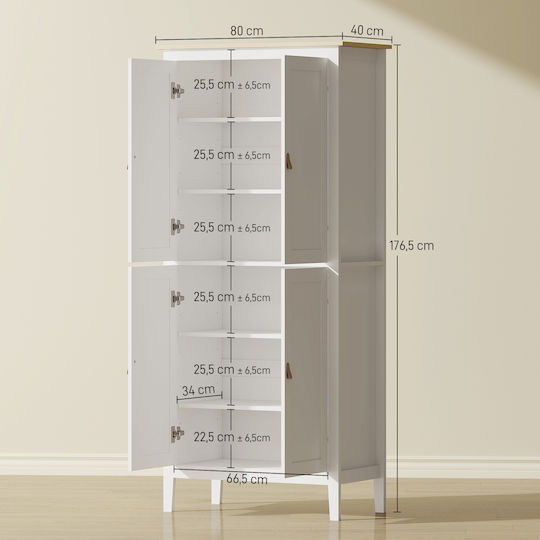 Küchenschrank Weiß 80x40x176,5cm