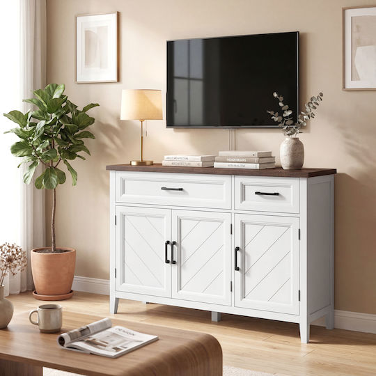 Floor Cabinet White 110x35x80.5cm