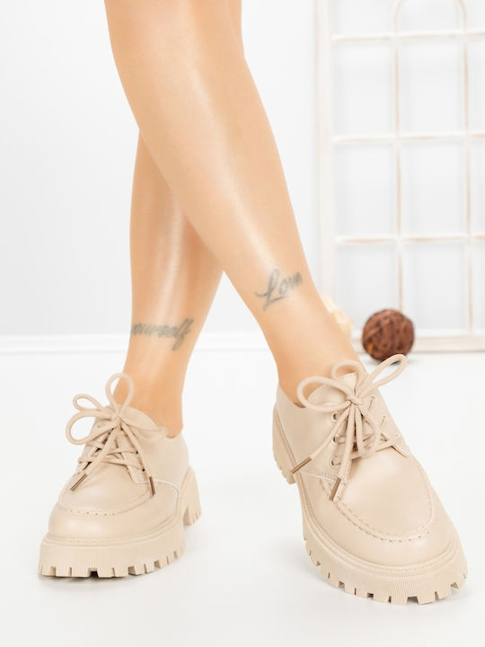 Women's Oxfords in Beige Colour