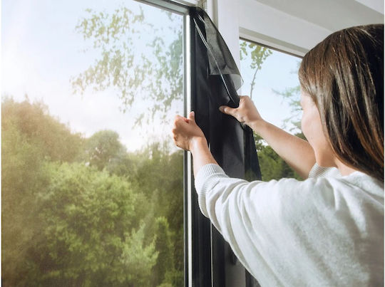 Tesa Moskitonetz Fenster mit Klebeband aus Polyester Grau 180x150cm