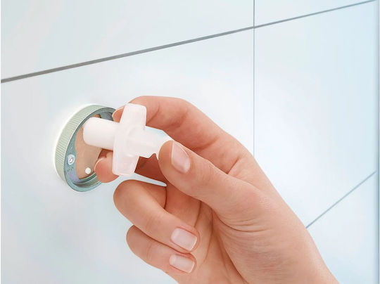 Tesa Moon Bathroom Hook Single with Screws Inox Grey