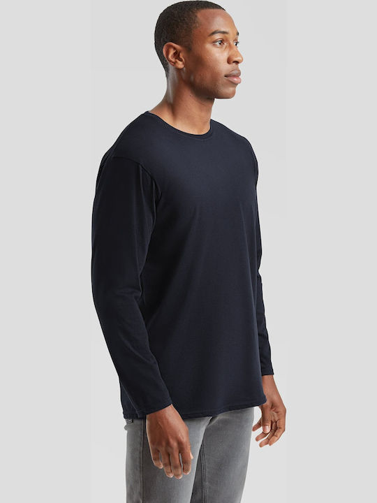 Fruit of the Loom Iconic Унисекс Рекламен T-shirt Дълъг Ръкав Deep Navy