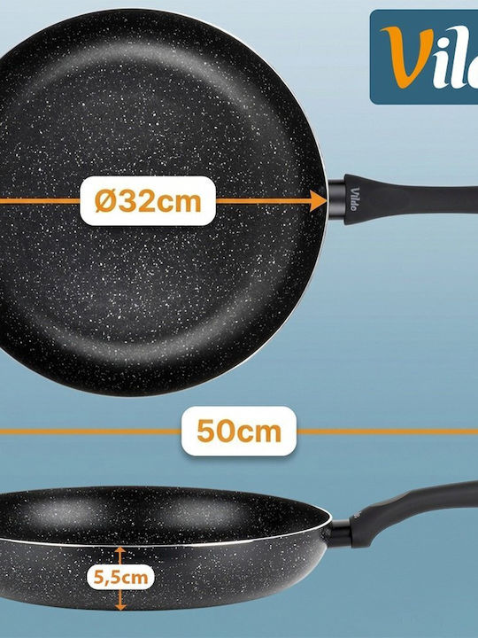 Vilde Black Line Aluminum Pan with Stone Coating 32cm