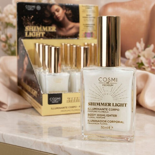 Cosmi Premium Shimmer Light Körper Highlighter 50ml Gesicht & Körper Floral Duft Glow Effekt