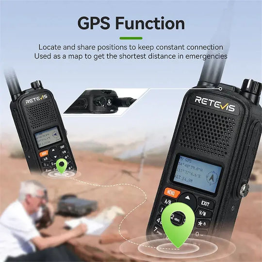 Retevis A61 CB- und Zwei-Wege-Funkgerät UHF/VHF 5W mit Monochrom-Display