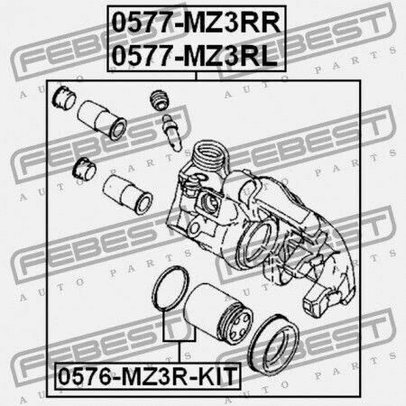 Mazda 3 Bk 2003-2006 Eu Bremssattelkolben Zurück Auto Bremsbeläge & Bremsscheiben