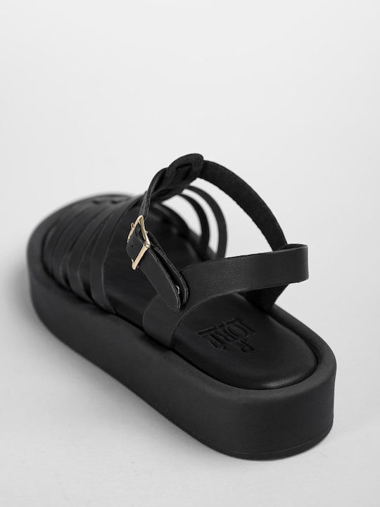 Women's Flat Sandals Gladiator Flatforms Black