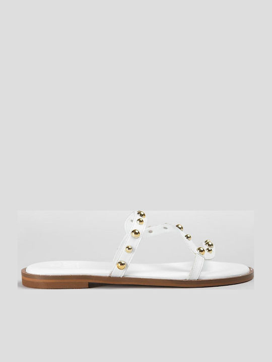 Women's White Flat Sandals