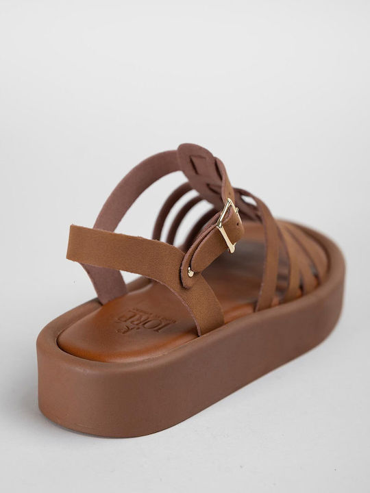 Women's Gladiator Flatforms Sandals Tabac Brown