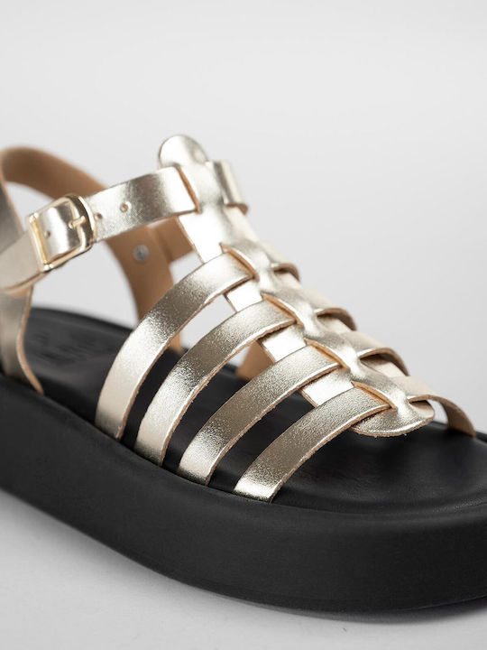 Women's Flat Sandals Gladiator Flatforms Gold