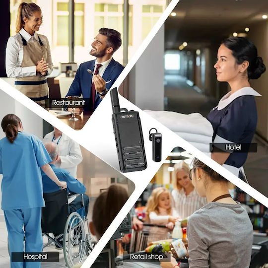 Retevis Rb639p Mini Walkie Talkie Pmr446 Usb-c și Bluetooth Set Căști 2 Bucăți