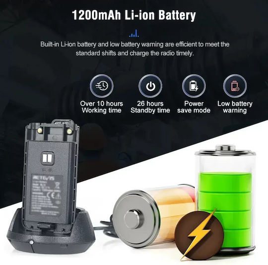 Retevis Nr610 Walkie Talkie Pmr446 Usb-c & Ai Noise Cancelling Set 2 Stücke