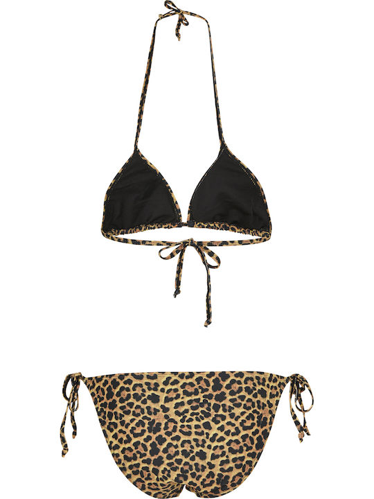 Set Bikini Triangle with Removable Padding Animal Print Leopard