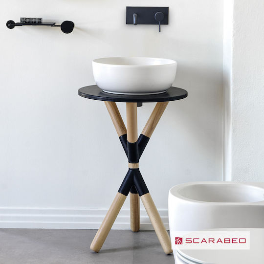 Scarabeo Cross Πάγκος χωρίς Νιπτήρα Μ52xΒ52xΥ76cm Ardesia