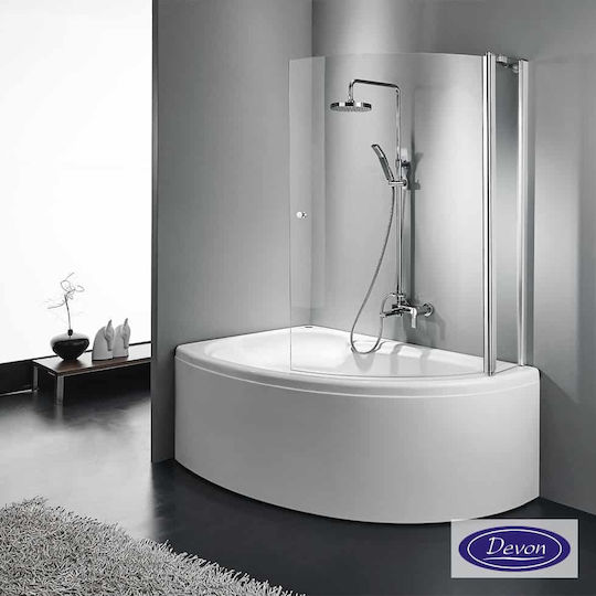 Devon Primus-plus Divider de verandă Cada de baie cu Glisare Ușă 120x140cm Sticlă transparentă Chrome Devon Primus-plus Divider de verandă Cada de baie cu Glisare Ușă 120x140cm Sticlă transparentă Chrome