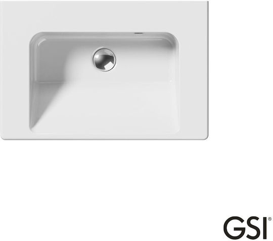 GSI Norm Montat pe perete Încorporat / Deasupra Blatului Chiuvetă Porțelan 60x40cm Alb