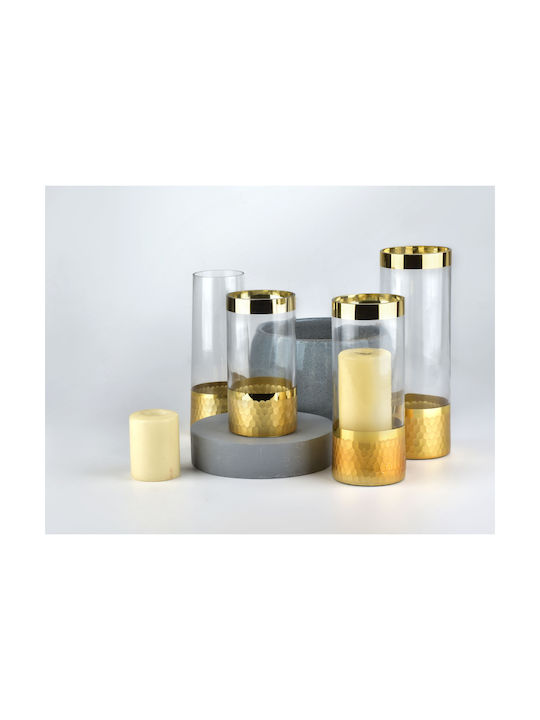 Mondex Dekorative Glasvase Weiß 10xH25cm