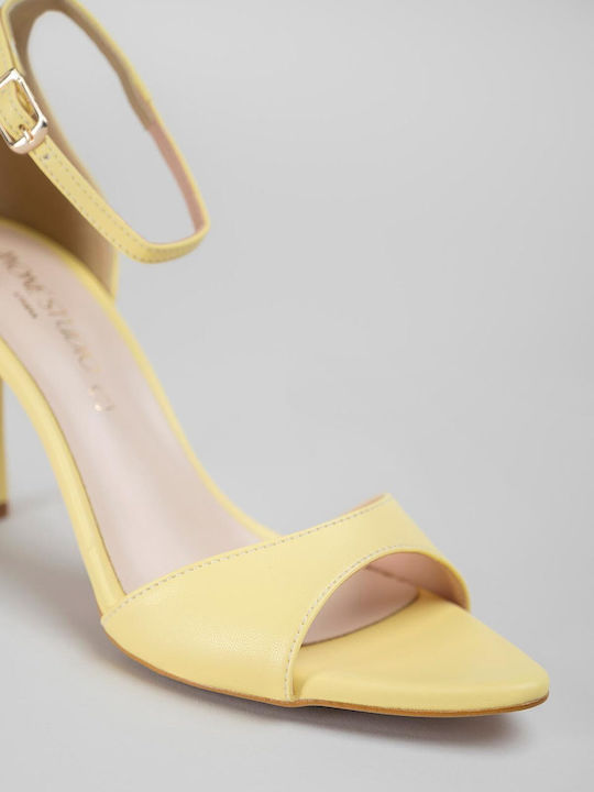 Sandale Elegante Damă Galbene Din Piele