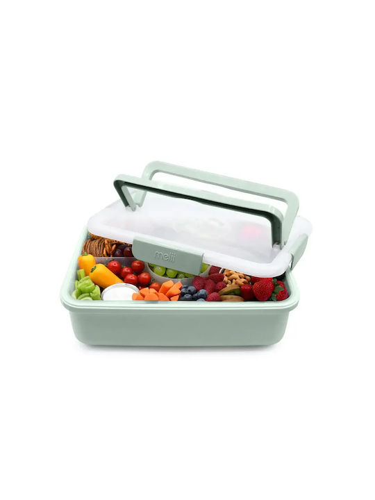 Melii Snackle Box Plastic Lunch Box Sage 9L