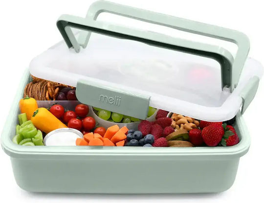 Melii Snackle Box Kunststoff Mittagsbox Mit Fächern Sage 9lt