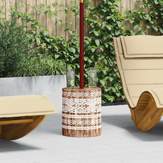 Vidaxl Möbelbeine Schirmständer Anderes Weiße Geölte Ø34 x 40 cm Massives Holz