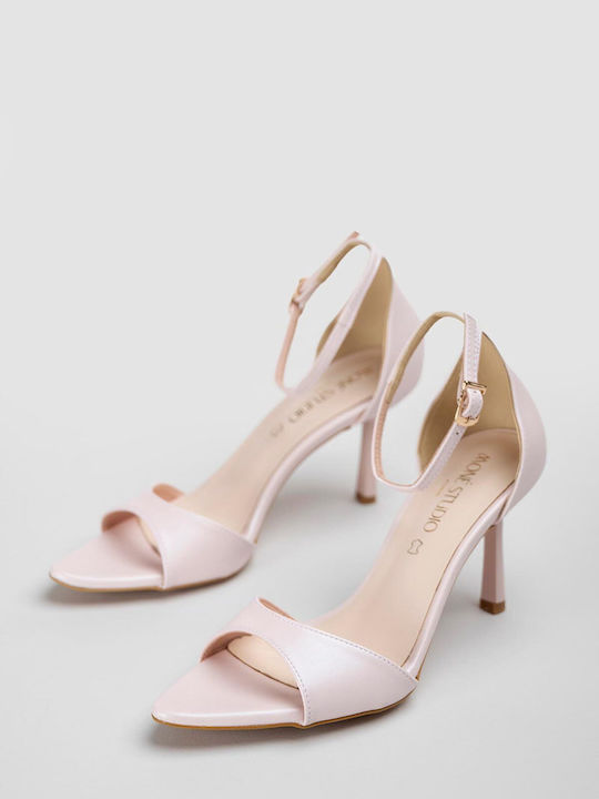 Damen Sandalen Rosa Leder