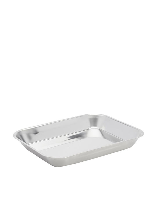 De Buyer Stainless Steel Rectangular Serving Tray with Handles in Silver Color 35x27x4.6cm 3280.35 1pcs