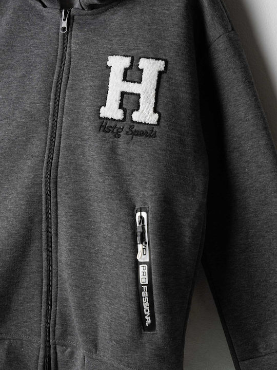 Hashtag Cardigan pentru copii din bumbac cu glugă Negru