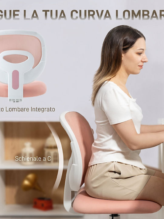 HomCom Scaun de Birou Roz