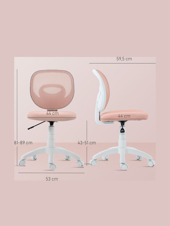 HomCom Scaun de Birou Roz