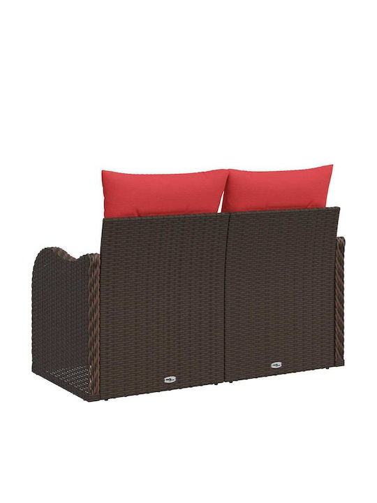 Two-Seater Outdoor Rattan Sofa With Cushions