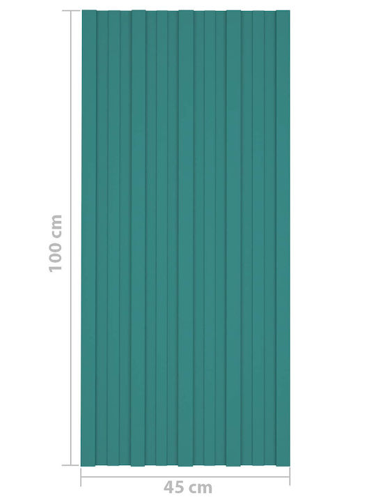 Dächer Panel 36 Stück Grün 100 x 45 cm Galvanisierter Stahl 42047122