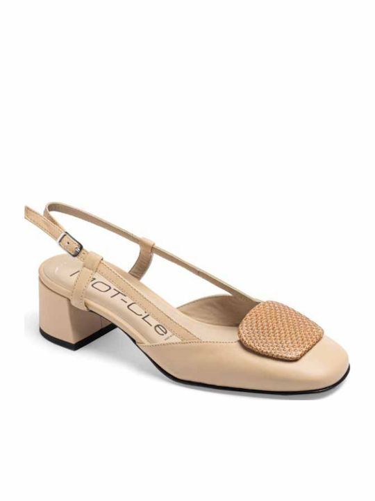 Leder Pumps Beige